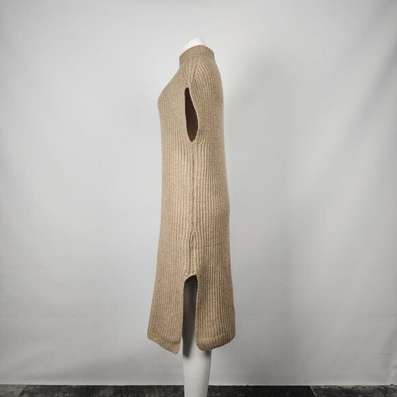 Fransa Taupe Knit Turtle Neck Dress Size S - Picture 6 of 9